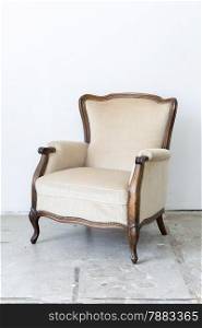 White Vintage classical farbirc style Chair