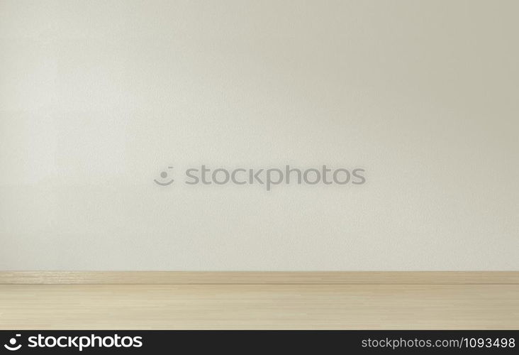 white wall and wooden floor,3d rendering