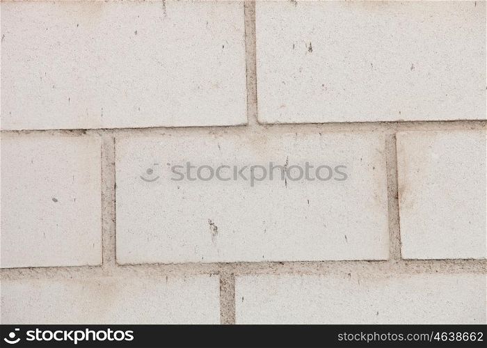 White wall of cement blocks for background