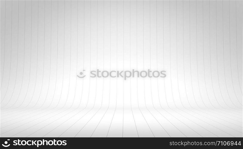 White wall room background, space platform backdrop gray line , 3d rendering
