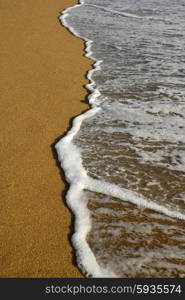 white wave in the sand at the beach