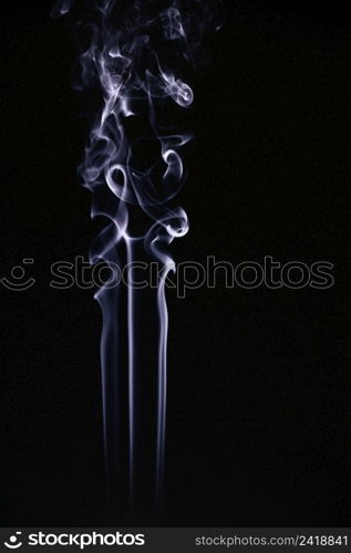 white wavy smoke black background