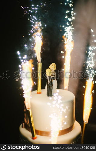 White Wedding Cake Fireworks