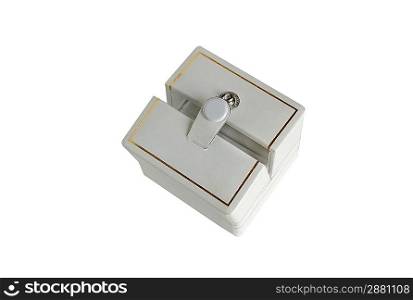white wedding ring box isolated