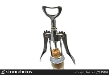 White wine and corkscrew