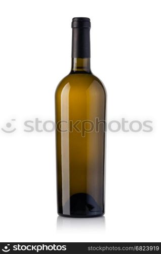 white wine bottle. white wine bottle isolated over white background
