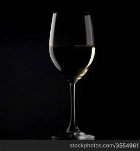 white wine glass silhouette white background