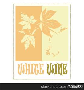 White wine label, easy to edit vector