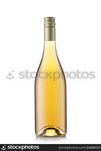 White wine with golden top on white