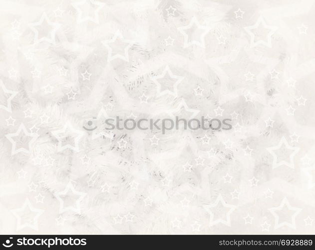 White winter star pattern background. White fir tree and stars winter background texture.