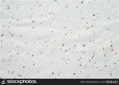White with spot colored cotton polyester fabric texture background, textile fashion backdrop, wallpaper