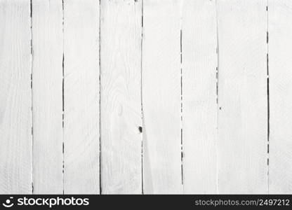 White wood planks texture background flat lay top view