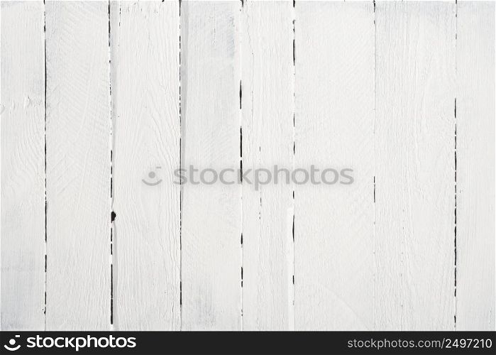 White wooden planks texture background flat lay top view