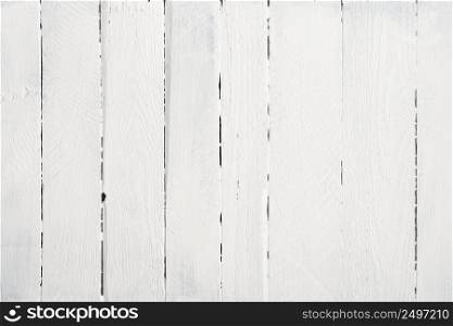 White wooden planks texture background flat lay top view