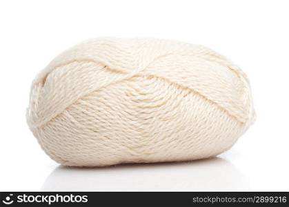 White wool threads. Isolated on white.