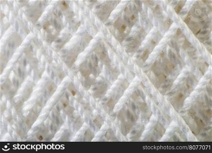 White Yarn close up macro shot