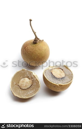Whole and partial longan fruit