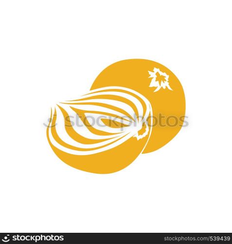 Whole and sliced onions icon in simple style isolated on white background. Onion icon, simple style