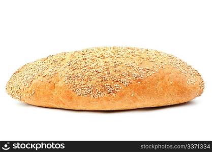 whole bread with sesame isolated on white background