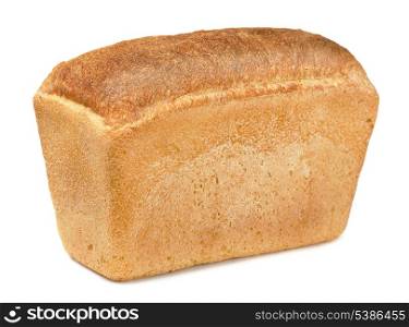 Whole fresh loaf of bread isolated on white
