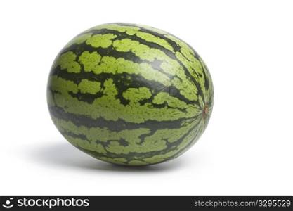 Whole fresh water melon isolated on white background