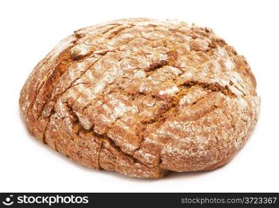 whole grain bread loaf, isolated on white
