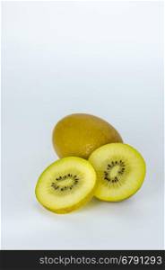 whole kiwi fruit and half . delicious whole kiwi fruit and half on white background