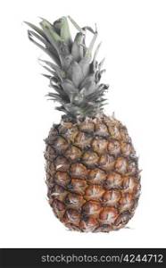Whole pineapple set agains white background.