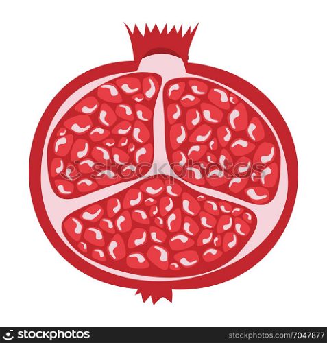 Whole pomegranate design juicy fresh fruit icon. Raw pomegranate flat cartoon illustration template.. Whole pomegranate design juicy fresh fruit icon. Raw red pomegranate flat cartoon illustration template.