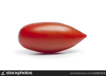 Whole single Italian tomato on white background
