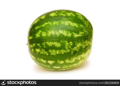 Whole watermelon isolated on the white background