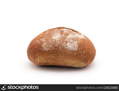 wholemeal bread roll isolated on white background