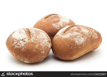 wholemeal breads rolls isolated on white background