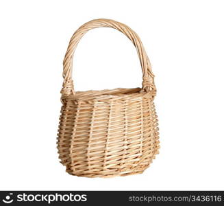 Wicker basket isolated on a white background