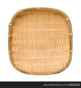 Wicker Basket Isolated on White Top View