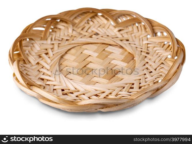 Wicker dish isolated on a white background