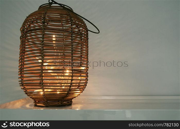 Wicker hanging lights lamp. Wicker handcraft are widely used Asia. In Thailand, it is used in various forms, vintage style on closet colorful. Wicker hanging lights lamp. Wicker handcraft are widely used Asia. In Thailand, it is used in various forms, vintage style on closet