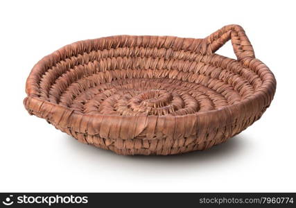 Wicker plate isolated on a white background