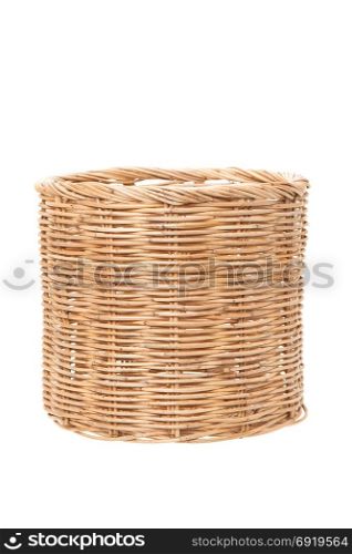 wicker pot isolated on white background