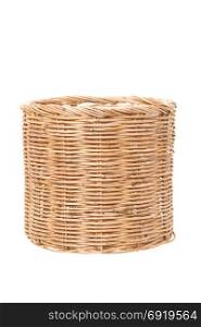 wicker pot isolated on white background