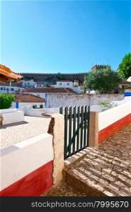 Wicket in the Fence in the Historic Center City of Obidos, Portugal