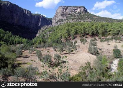 Wide part of Koprulu canyon in south Turkey