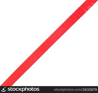 wide red silk ribbon isolated on white background