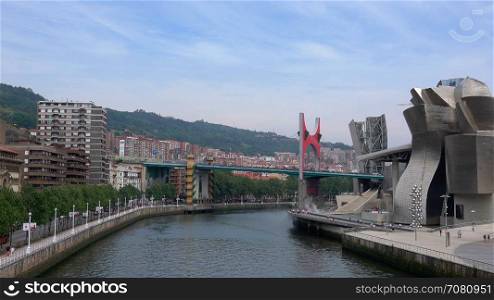 Wide timelapse of Bilbao Guggenheim