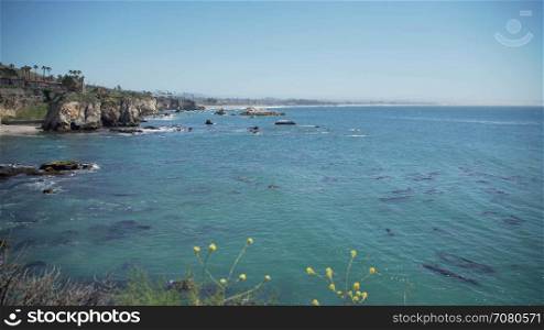 Wide view of the rugged coast of Pismo Beach,California