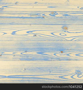 Wide wood panel in blue and brown in vintage style. Boardwalk background.