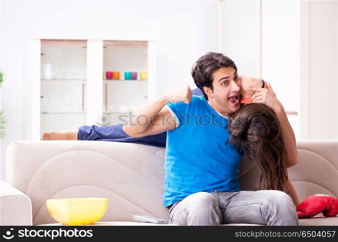 Wife unhappy that husband is watching boxing