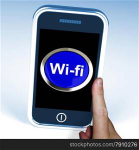 Wifi Button On Mobile Shows Hotspot Or Internet Connection. Wifi Button On Mobile Showing Hotspot Or Internet Connection