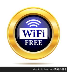 WIFI free icon. Internet button on white background.