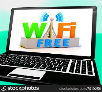 . Wifi Free On Laptop Shows Free Connection And Transmission